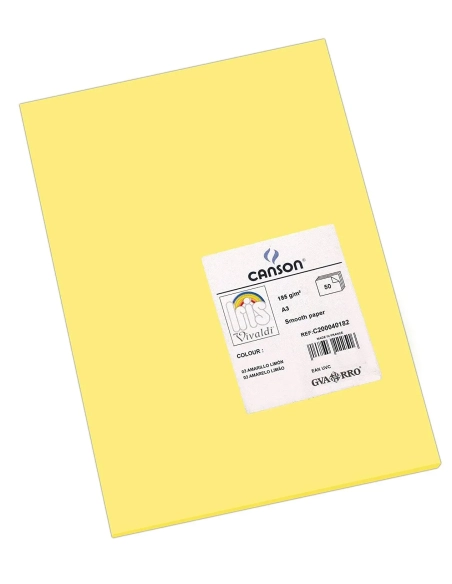 Cartulina A4 canson Iris 185 gramos amarillo limon