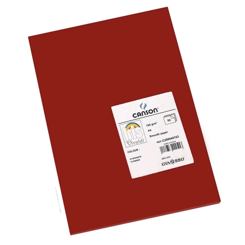 Cartulina A4 canson Iris 185 gramos granate