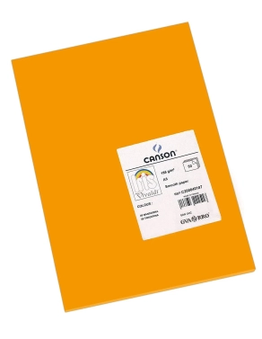 Cartulina A4 canson Iris 185 gramos mandarina