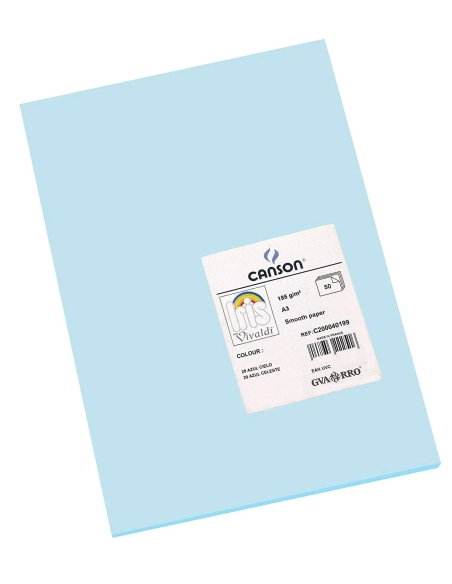 Cartulina A4 canson Iris 185 gramos azul cielo