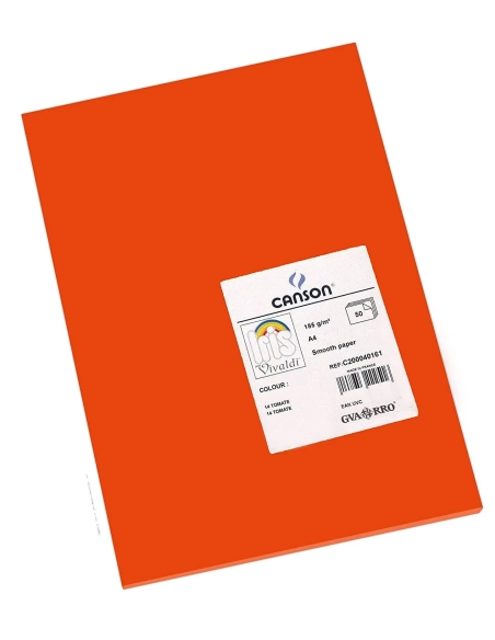 Cartulina A4 canson Iris 185 gramos tomate