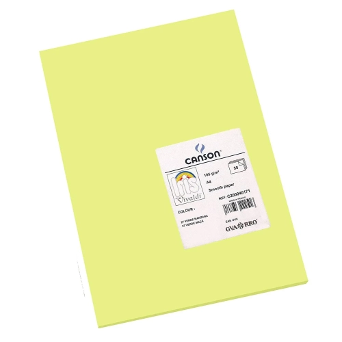 Cartulina A4 canson 185 gramos verde manzana