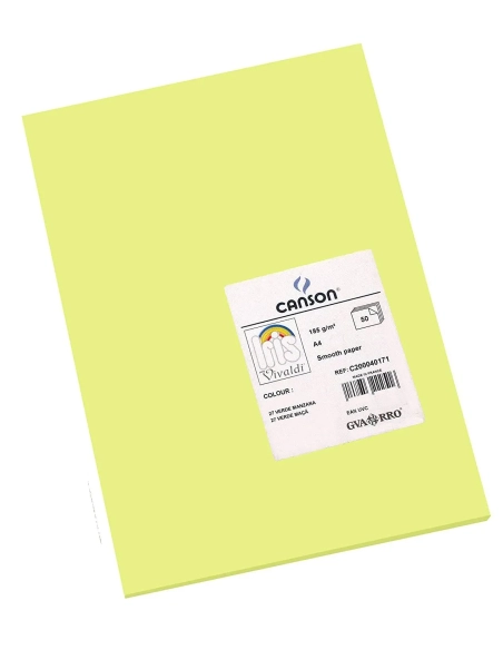 Cartulina A4 canson 185 gramos verde manzana