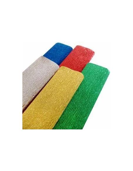 Papel crepe Canson 0,5x2,5 mts metalizado rojo 24