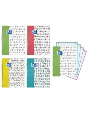 Cuaderno espiral Oxford Funny A4 120 hojas cuadricula 5x5 surtidos