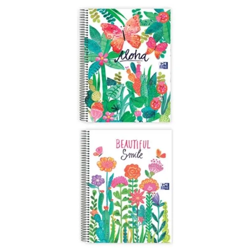 Cuaderno espiral Oxford Jungla A4 120 hojas cuadricula 5x5 surtidos
