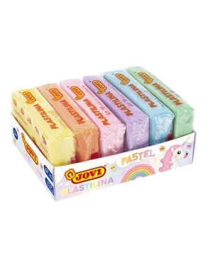 Caja 6 tacos de plastilina 50 gramos colores pastel