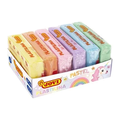 Caja 6 tacos de plastilina 50 gramos colores pastel