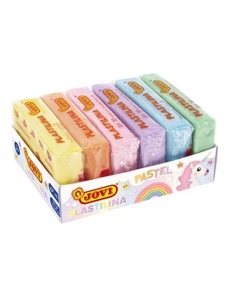 Caja 6 tacos de plastilina 50 gramos colores pastel