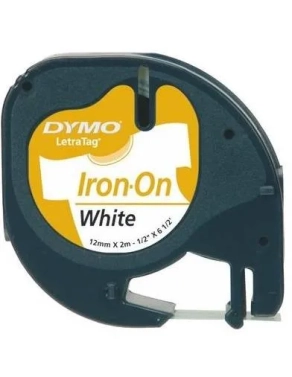 Cinta Dymo textil 12mmx7m negra sobre blanco