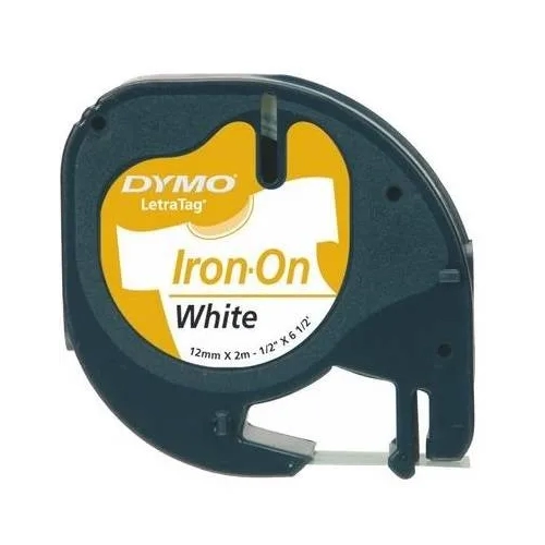 Cinta Dymo textil 12mmx7m negra sobre blanco