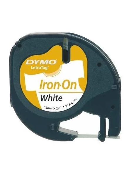 Cinta Dymo textil 12mmx7m negra sobre blanco