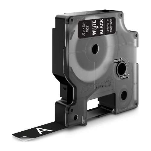Cinta Dymo 12mmx7m negra sobre blanco
