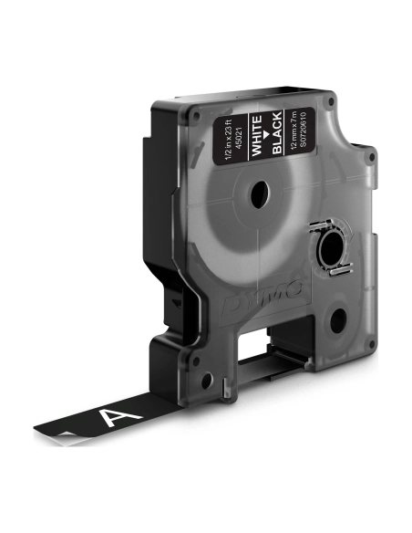Cinta Dymo 12mmx7m negra sobre blanco