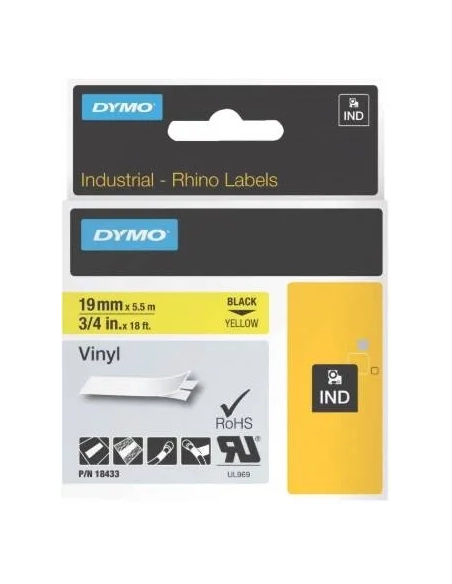 Cinta Vinilo Rhino 12 mm x5.5 metros amarilla