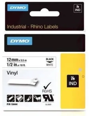 Cinta Vinilo Rhino 12 mm x5.5 metros blanca