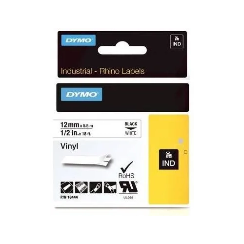 Cinta Vinilo Rhino 12 mm x5.5 metros blanca