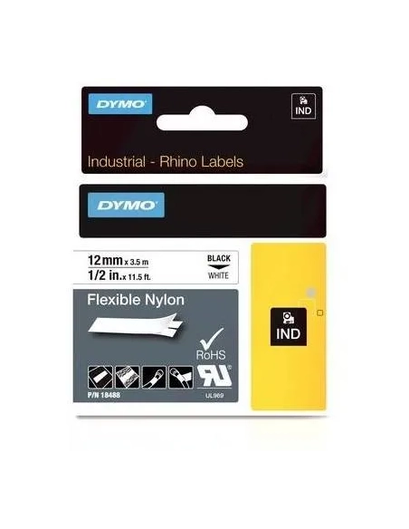 Cinta naylon Rhino 12 mm x3.5 metros blanca