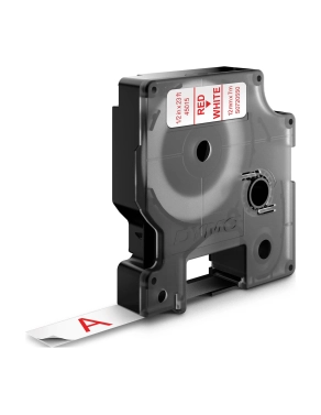 Cinta Dymo 12mmx7m rojo sobre blanco