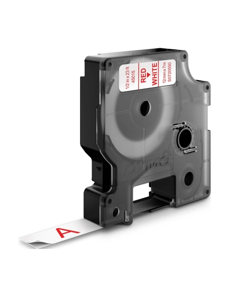 Cinta Dymo 12mmx7m rojo sobre blanco