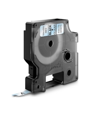 Cinta Dymo 6mmx7m negra sobre transparente