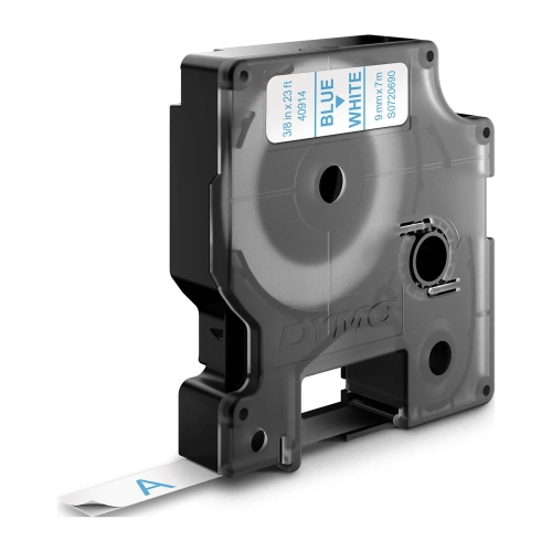 Cinta Dymo 9 mmx7m azul sobre blanco