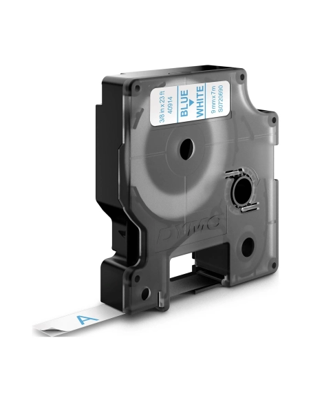 Cinta Dymo 9 mmx7m azul sobre blanco