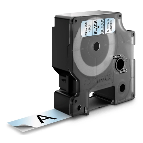 Cinta Dymo 19 mmx7m negro sobre transparente