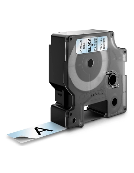 Cinta Dymo 19 mmx7m negro sobre transparente