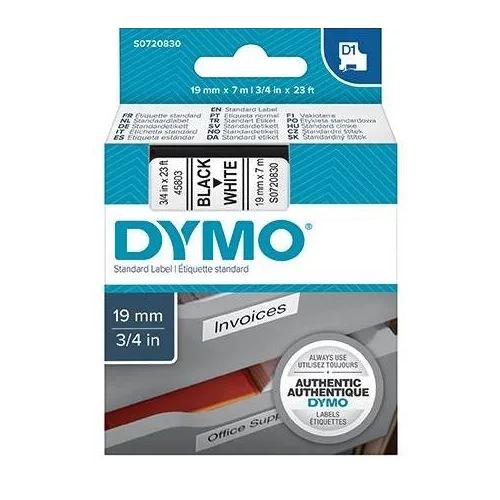 Cinta Dymo 19 mmx7m negro sobre blanco