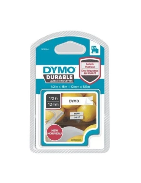Cinta Dymo durable 12 mmx3m negro sobre blanco