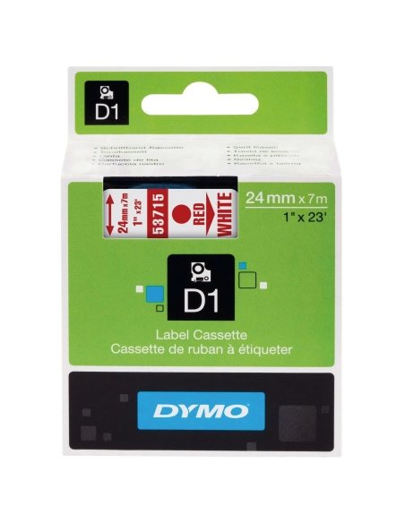 Cinta Dymo 24mmx7m rojo sobre blanco