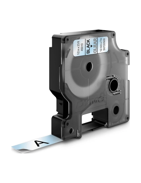 Cinta Dymo 12mmx7m negra sobre transparente