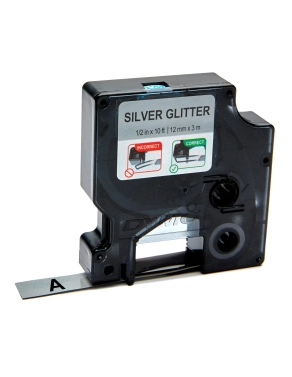 Cinta Dymo D1 12mm x 3m plata