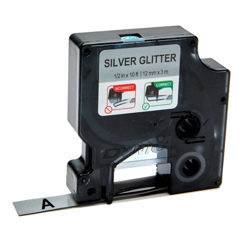 Cinta Dymo D1 12mm x 3m plata