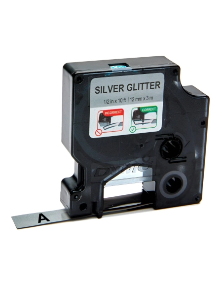 Cinta Dymo D1 12mm x 3m plata