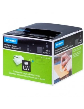 Etiquetas dymo transparentes LW 99013 negro sobre transparente