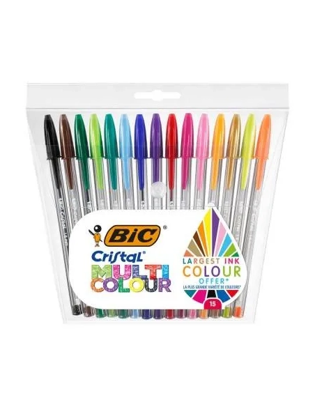 Bolsa 15 boligrafos bic multicolours
