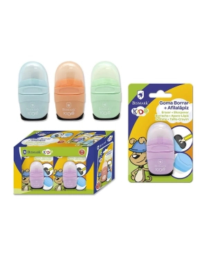 Goma de borrar mas afilalapiz kids