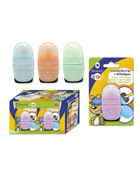 Goma de borrar mas afilalapiz kids