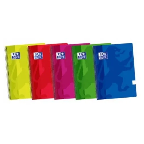 Block Oxford folio tapas plasticas 80 hojas lisas colores surtidos