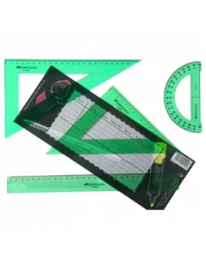 Estuche dibujo escolar de reglas 4 piezas Faber Castell