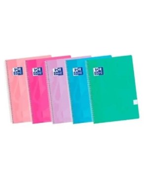 Block oxford folio cuadricula 4x4 tapa plastica colores surtidos