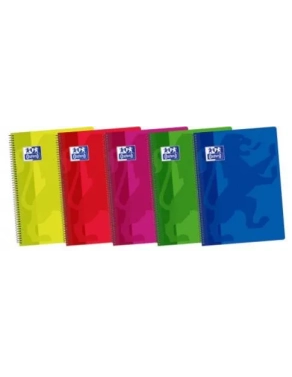 Block oxford folio cuadricula 4x4 tapa plastica colores vivos surtidos