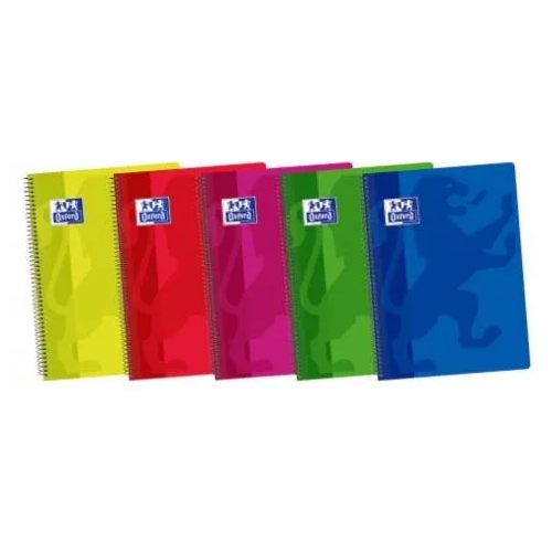 Block oxford folio cuadricula 4x4 tapa plastica colores vivos surtidos