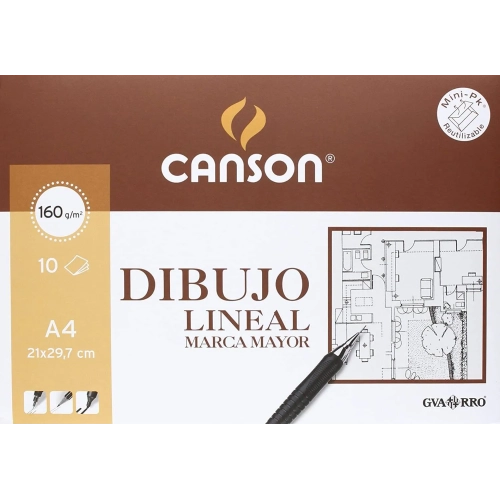lamina dibujo lineal Canson marca mayor A4 160 gramos