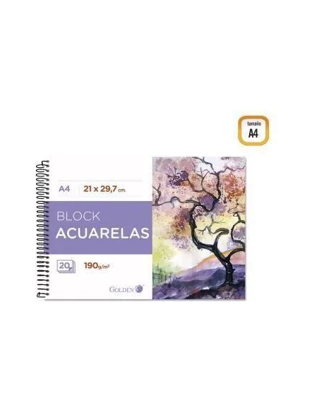 Block acuarela A4 190 gramos Golden
