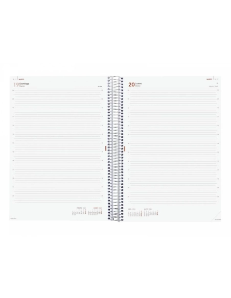 Agenda anual Finocam Year E40 dia pagina azul