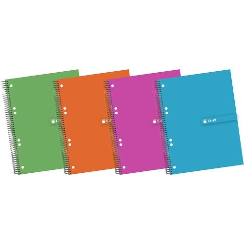 Cuaderno Enri cuadriculado A5 140 hojas colores surtidos