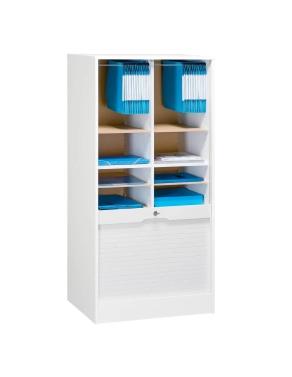 Armario clasificador madera cierre persiana 140x70 blanco